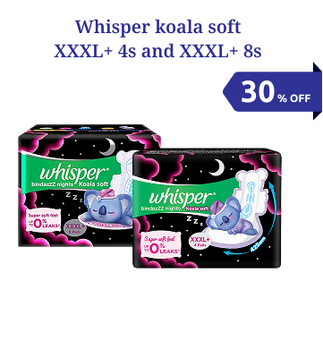 Whisper koala soft XXXL+ 4s and XXXL+ 8s - 30% offer